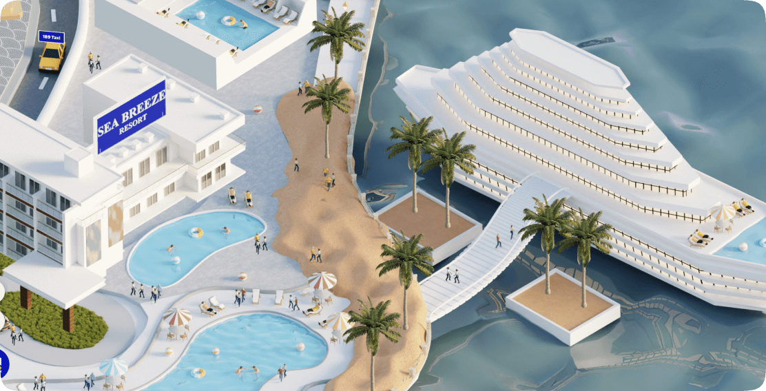 Visa Pay City — static 3D render